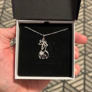 Never worn - Cubic zirconia giraffe pendant necklace for girls or women